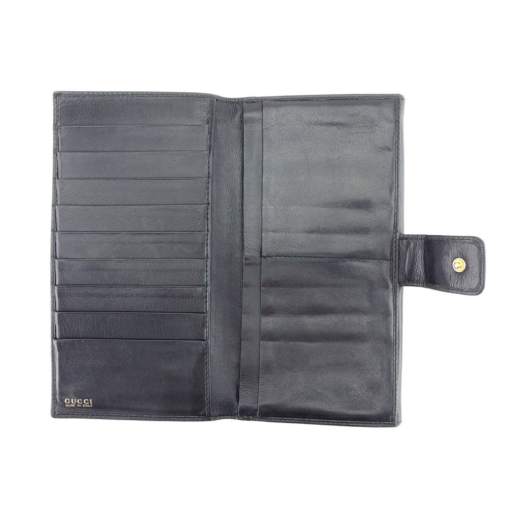 Gucci Double Leather Hooks Wallet Long Black Horsebit - Picture 5 of 6